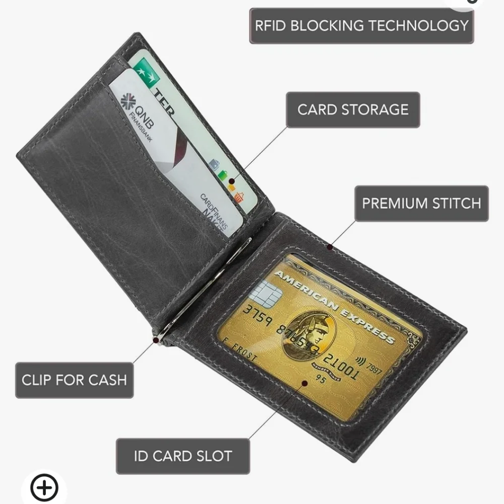 LEATHER Modern Gray Men's Slim Wallet